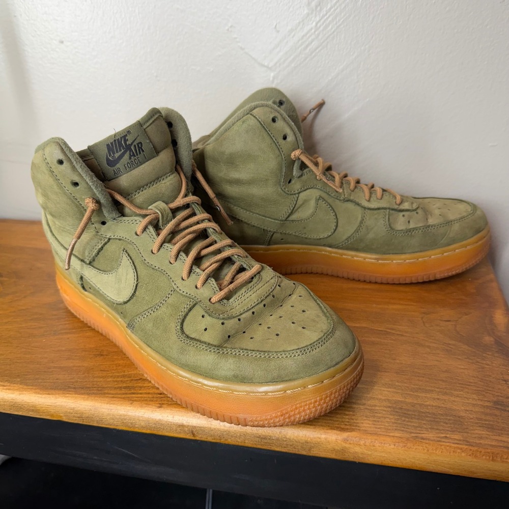 Nike Air Force 1 Mid GS Olive Green Gum 922066-202 Kids Size 5.5Y Sneaker